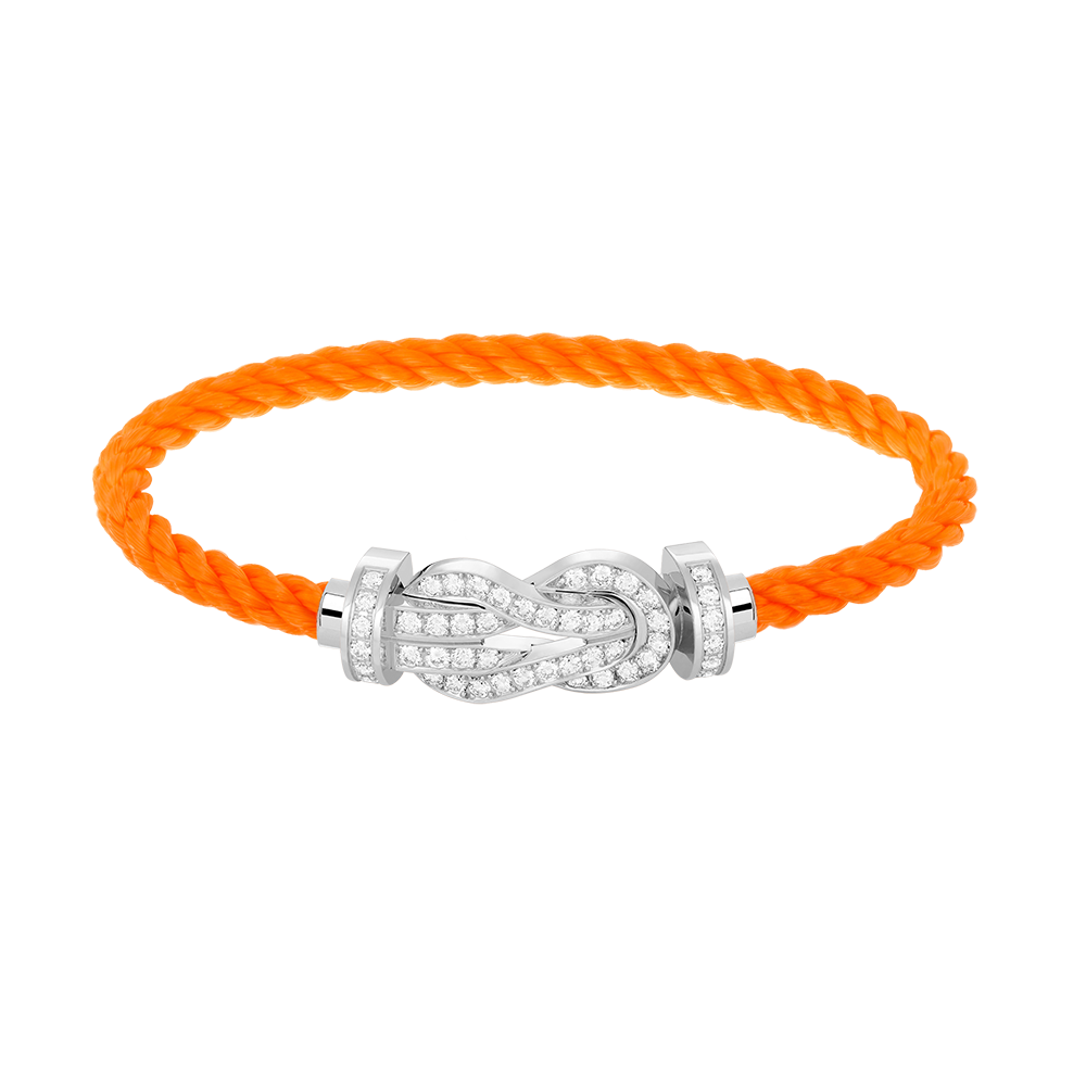 [⭐Corinne]CHANCE LARGE 8 FIGURE BUCKLE FULL DIAMOND BRACELET SILVER