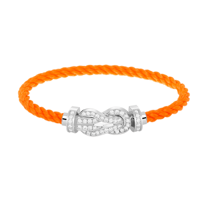 [⭐Corinne]CHANCE LARGE 8 FIGURE BUCKLE FULL DIAMOND BRACELET SILVER