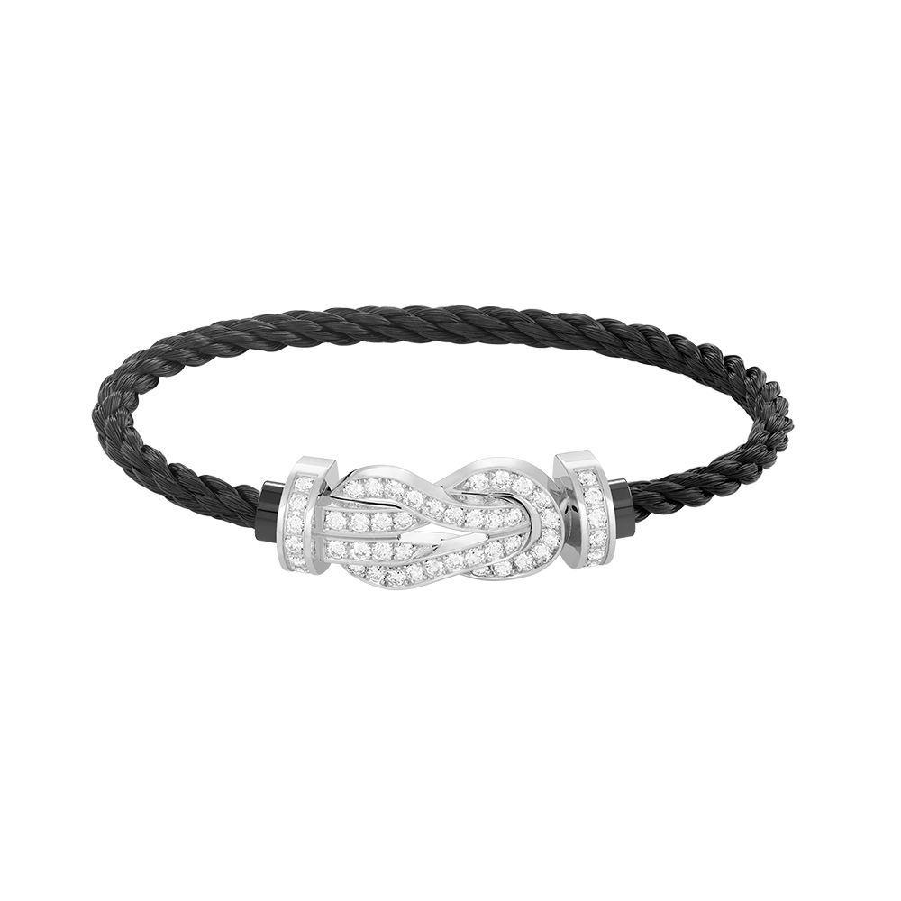 [⭐Corinne]CHANCE LARGE 8 FIGURE BUCKLE FULL DIAMOND BRACELET SILVER