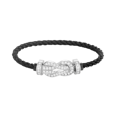 [⭐Corinne]CHANCE LARGE 8 FIGURE BUCKLE FULL DIAMOND BRACELET SILVER