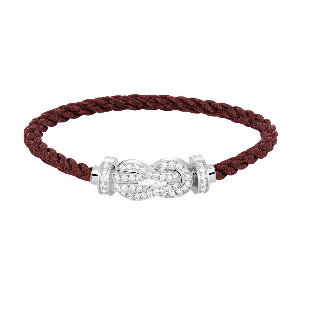 [⭐Corinne]CHANCE LARGE 8 FIGURE BUCKLE FULL DIAMOND BRACELET SILVER