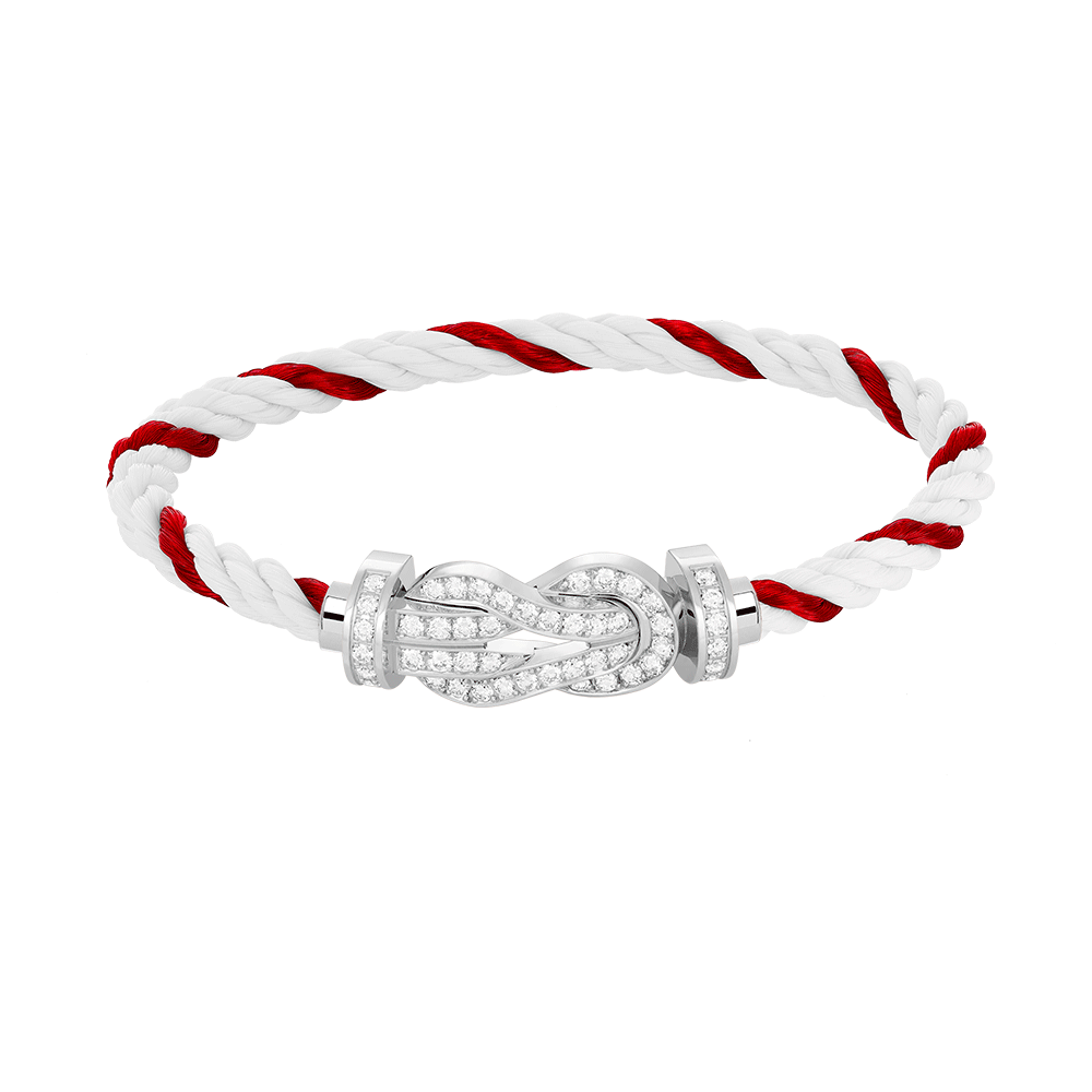 [⭐Corinne]CHANCE LARGE 8 FIGURE BUCKLE FULL DIAMOND BRACELET SILVER