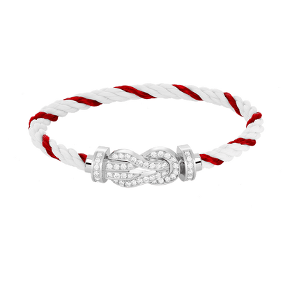 [⭐Corinne]CHANCE LARGE 8 FIGURE BUCKLE FULL DIAMOND BRACELET SILVER
