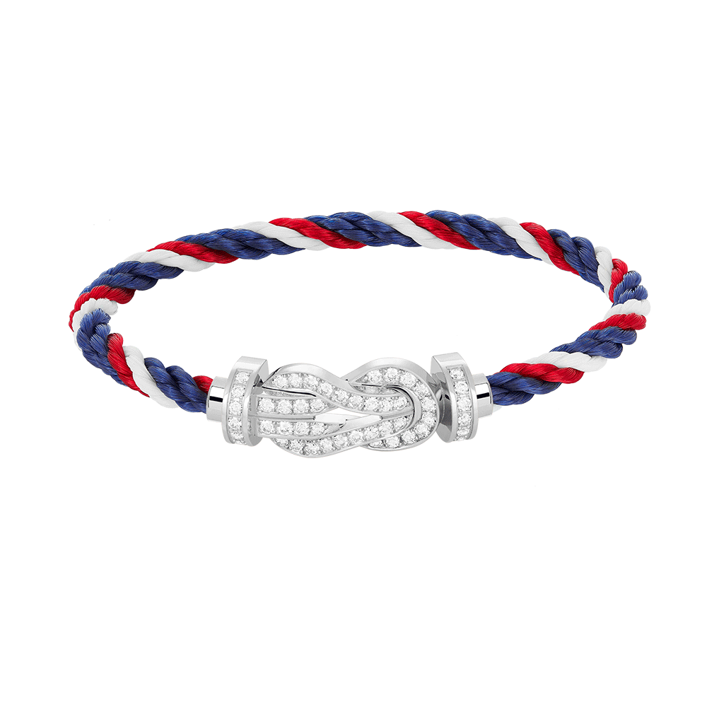 [⭐Corinne]CHANCE LARGE 8 FIGURE BUCKLE FULL DIAMOND BRACELET SILVER