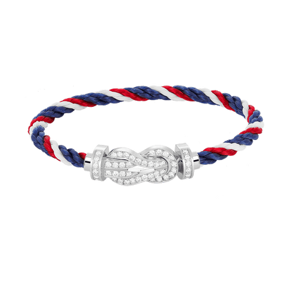 [⭐Corinne]CHANCE LARGE 8 FIGURE BUCKLE FULL DIAMOND BRACELET SILVER