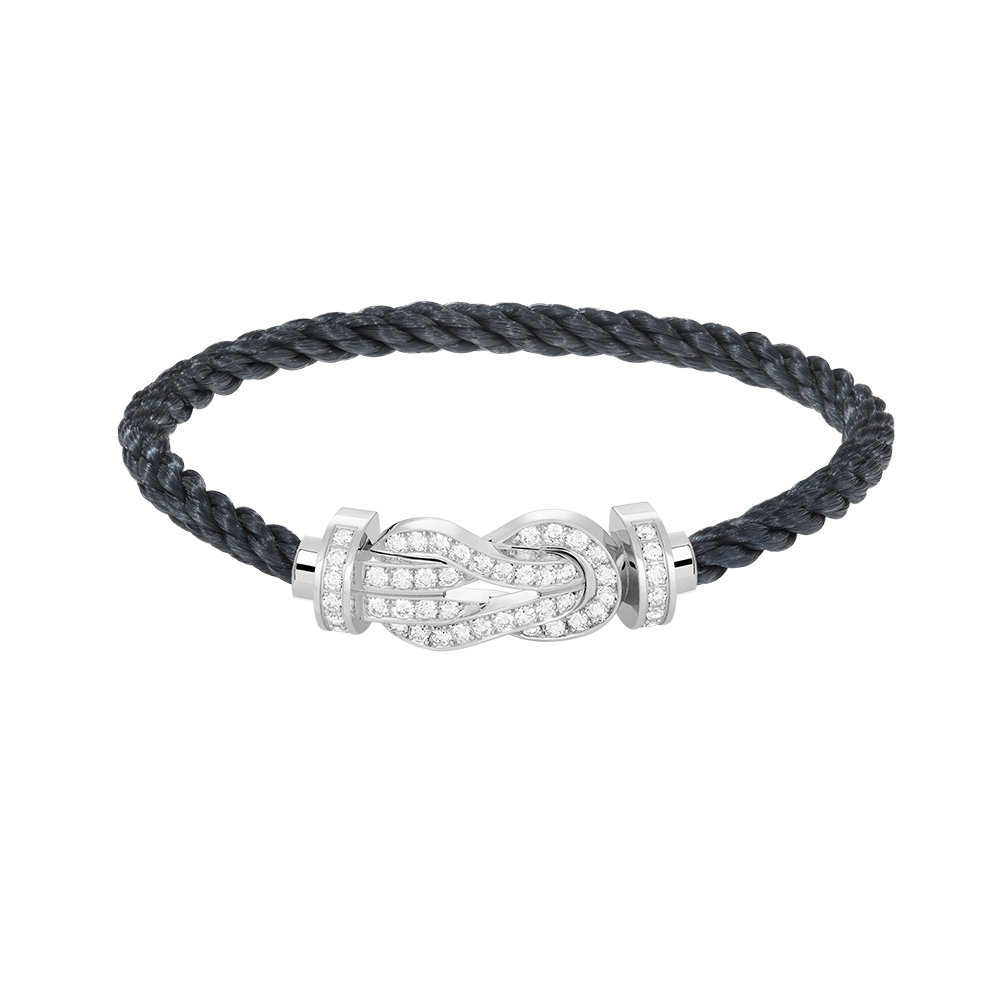 [⭐Corinne]CHANCE LARGE 8 FIGURE BUCKLE FULL DIAMOND BRACELET SILVER
