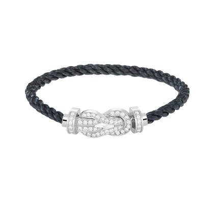 [⭐Corinne]CHANCE LARGE 8 FIGURE BUCKLE FULL DIAMOND BRACELET SILVER