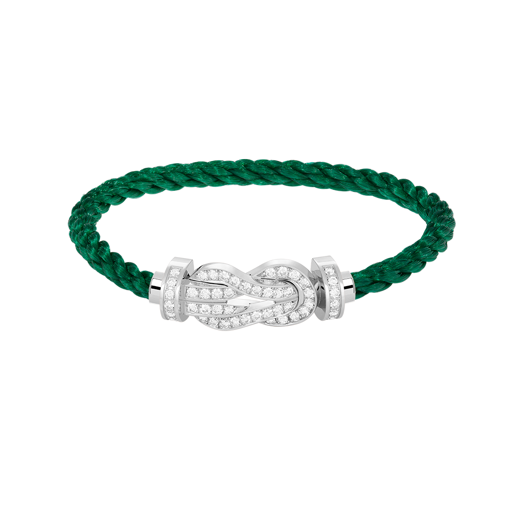 [⭐Corinne]CHANCE LARGE 8 FIGURE BUCKLE FULL DIAMOND BRACELET SILVER