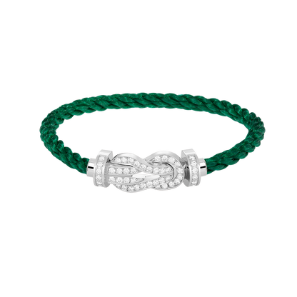 [⭐Corinne]CHANCE LARGE 8 FIGURE BUCKLE FULL DIAMOND BRACELET SILVER