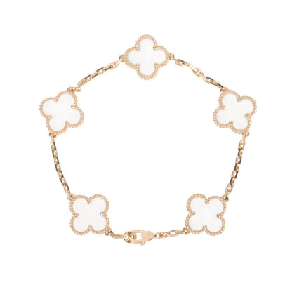 [⭐Corinne]CLOVER 5 MOTIF ROCK CRYSTAL BRACELET