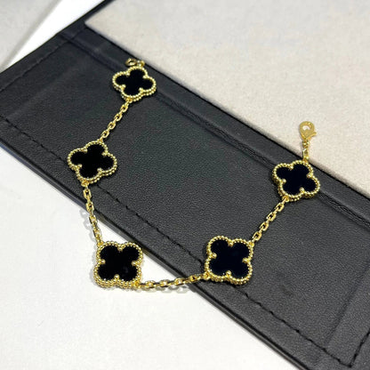 [⭐Corinne] CLOVER 5 MOTIF ONYXS BRACELET COLLECTION