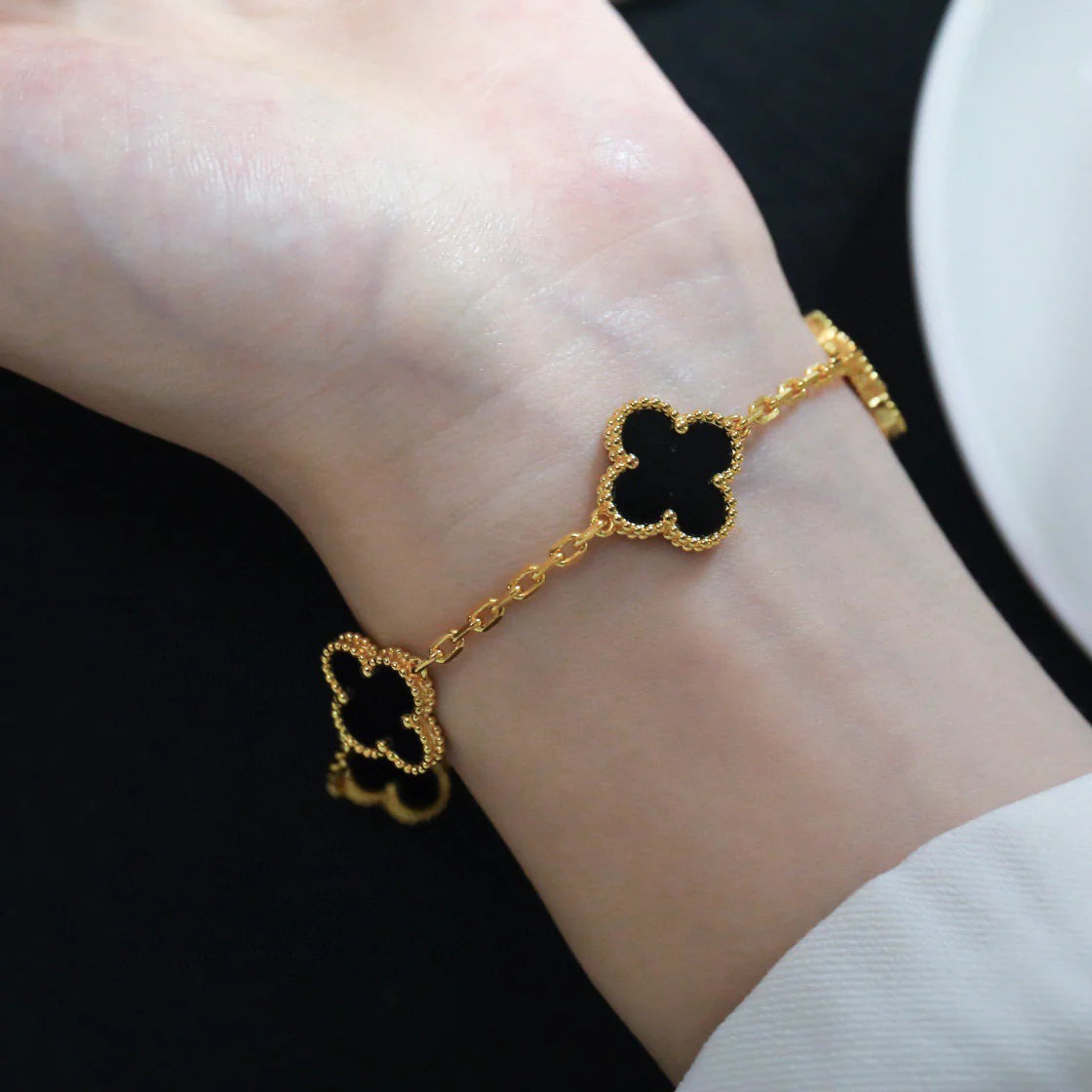 [⭐Corinne] CLOVER 5 MOTIF ONYXS BRACELET COLLECTION