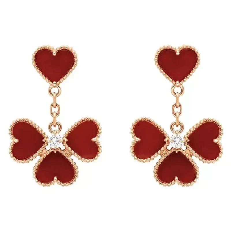 [⭐Corinne]SWEET CLOVER CARNELIAN EARRINGS