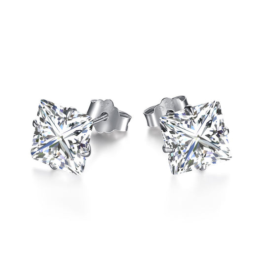 [⭐Corinne Jewelry]Stylish Shiny Square Center Stone Stud Earrings