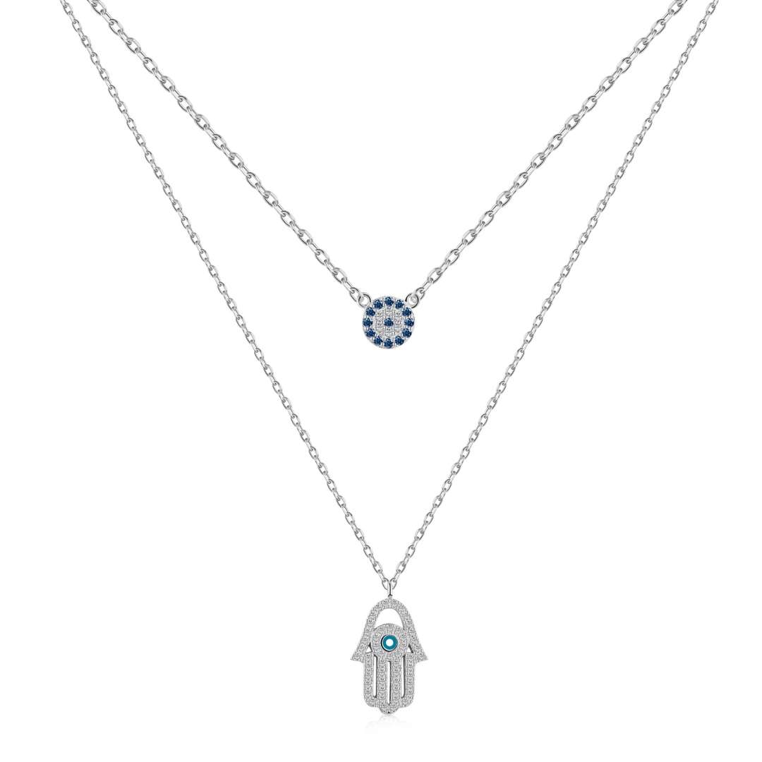 [⭐Corinne Jewelry]Demon Eye Hamsa Palm Necklace
