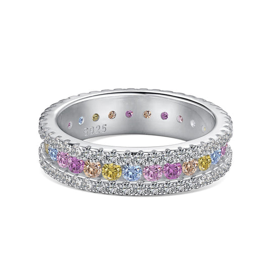 [⭐Corinne Jewelry]Delicate Colorful Round Cut Daily Ring