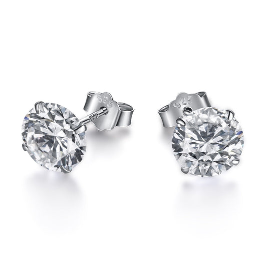 [⭐Corinne Jewelry]Stylish Shiny Round Center Stone Stud Earrings