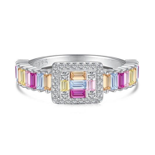 [⭐Corinne Jewelry]Exquisite Colorful Radiant Cut Party Ring