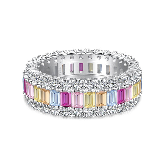 [⭐Corinne Jewelry]Dainty Colorful Radiant Cut Daily Ring