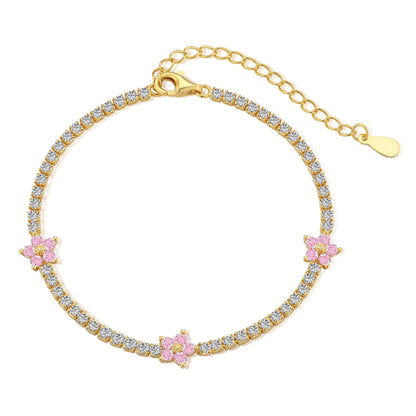 [⭐Corinne Jewelry]⭐Corinneling Flower Shape Tennis Bracelet