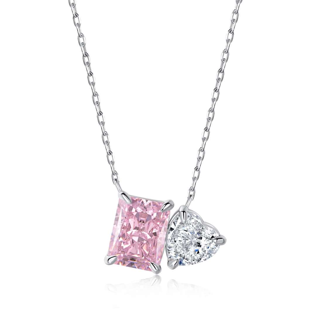 [⭐Corinne Jewelry]Dazzling Square & Heart Shape Necklace