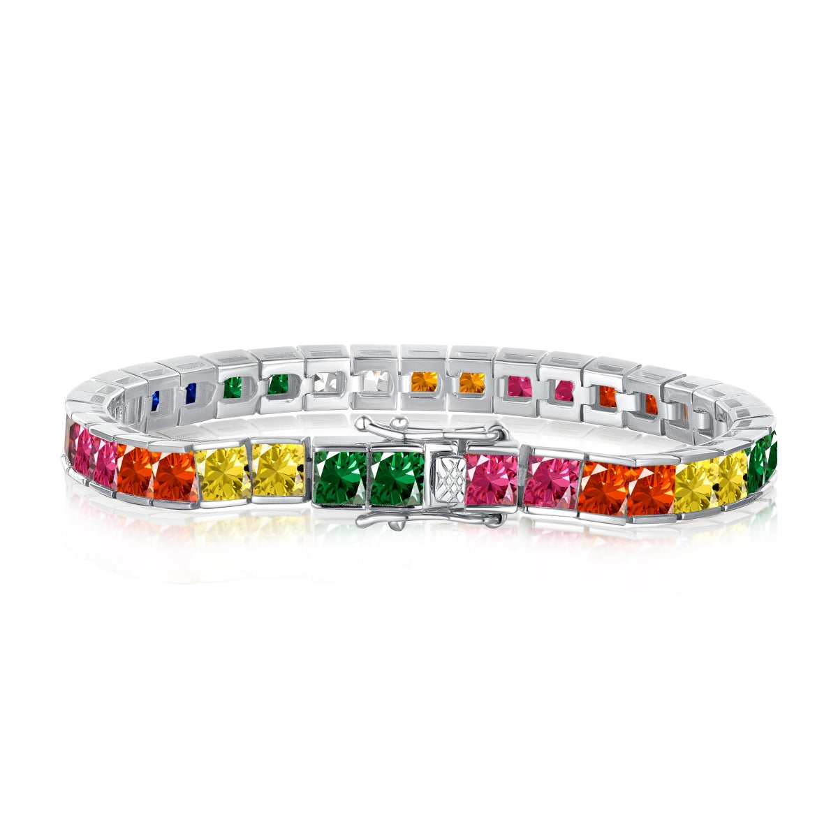 [⭐Corinne Jewelry]Radiant Colorful Princess Cut Tennis Bracelet