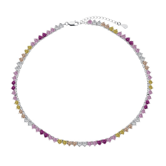 [⭐Corinne Jewelry]⭐Corinneling Colorful Full Heart Tennis Necklace