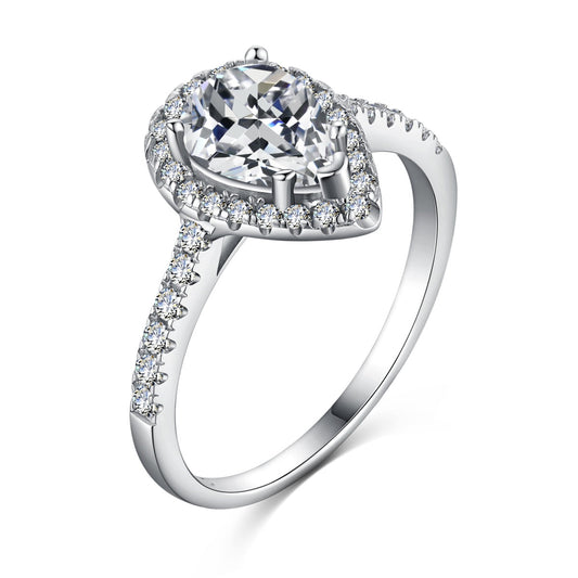 [⭐Corinne Jewelry]1.0 Carat Luxurious Resplendent Water Drop Shape Wedding Ring