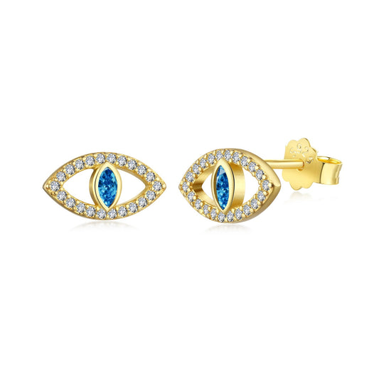 [⭐Corinne Jewelry]Blue Devil Eyes Hollow Stud Earrings