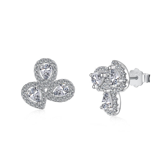 [⭐Corinne Jewelry]Ornate Flower Shape Pear Cut Lover Earrings