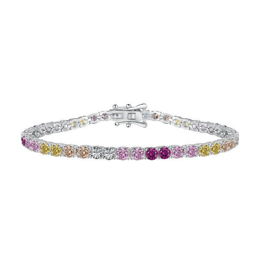 [⭐Corinne Jewelry]Radiant Colorful Round Cut Tennis Bracelet