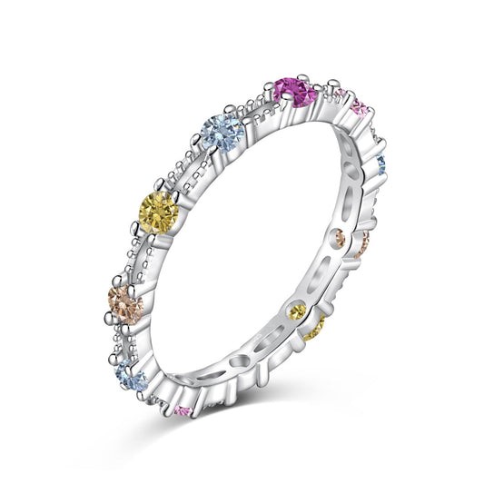 [⭐Corinne Jewelry]⭐Corinneling Colorful Round Cut Tennis Ring