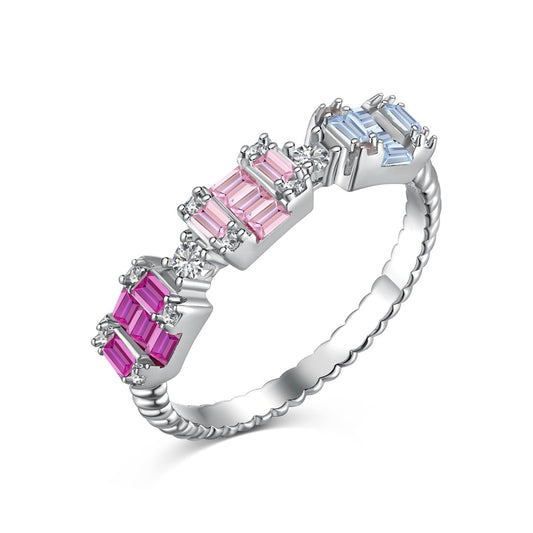 [⭐Corinne Jewelry]Unique Colorful Emerald Cut Party Ring