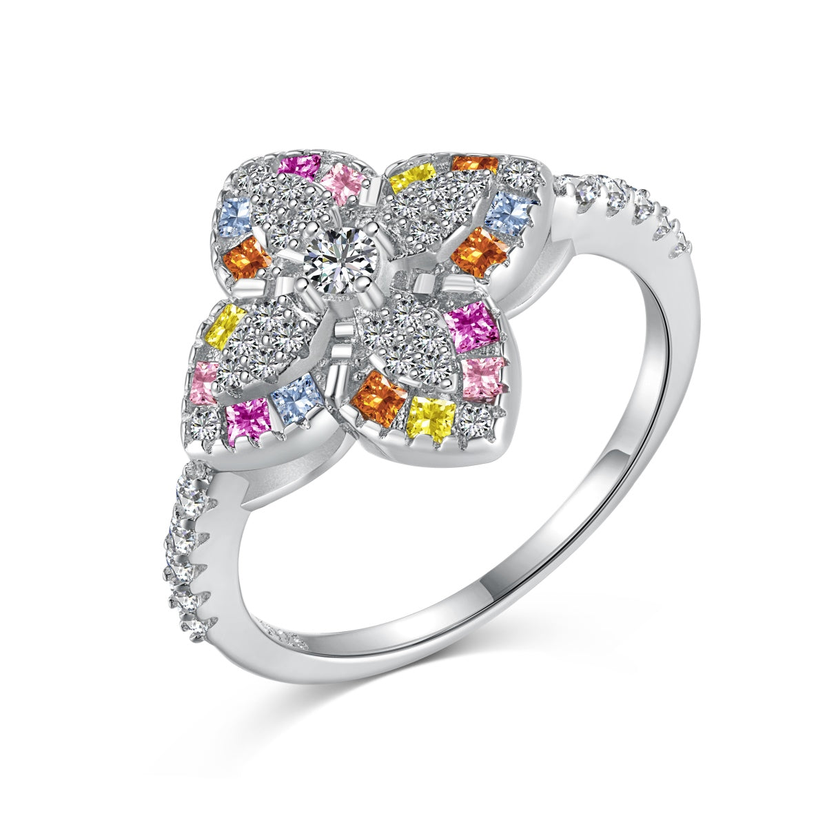 [⭐Corinne Jewelry]Luxurious Colorful Flower Shape Banquet Ring