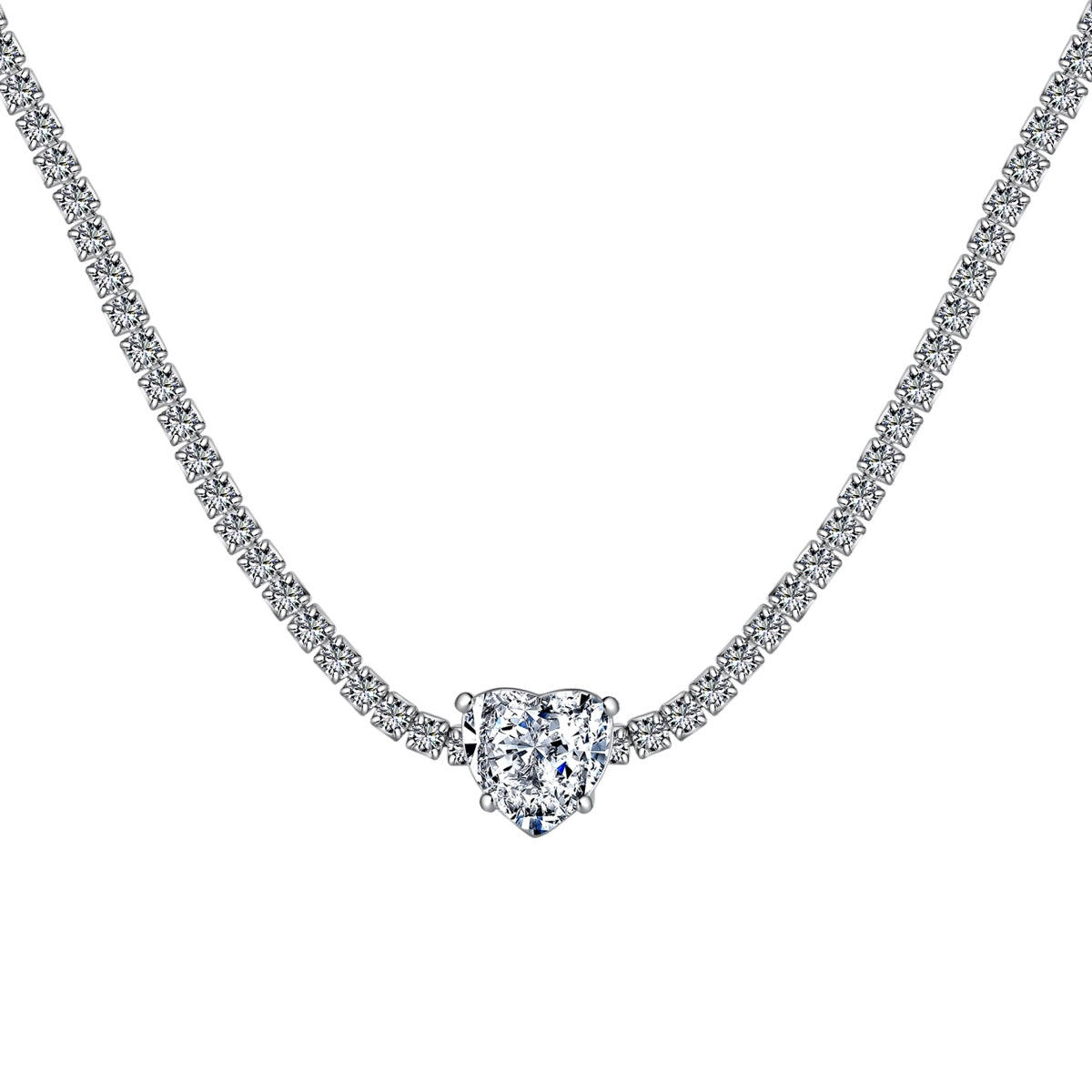 [⭐Corinne Jewelry]2.0 Carat ⭐Corinneling Tennis Heart Cut Necklace