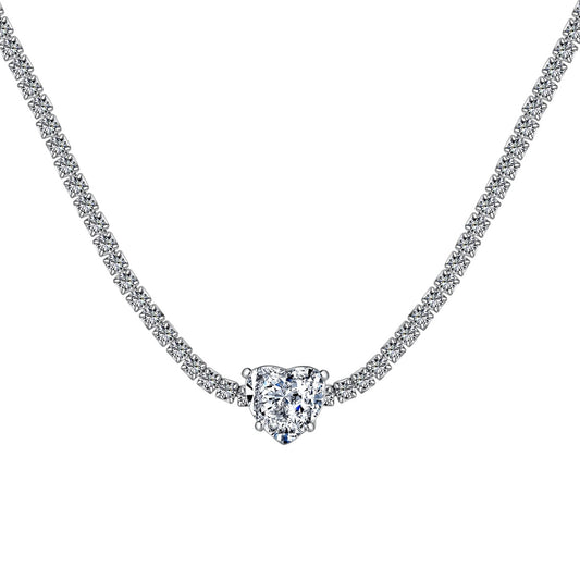 [⭐Corinne Jewelry]2.0 Carat ⭐Corinneling Tennis Heart Cut Necklace