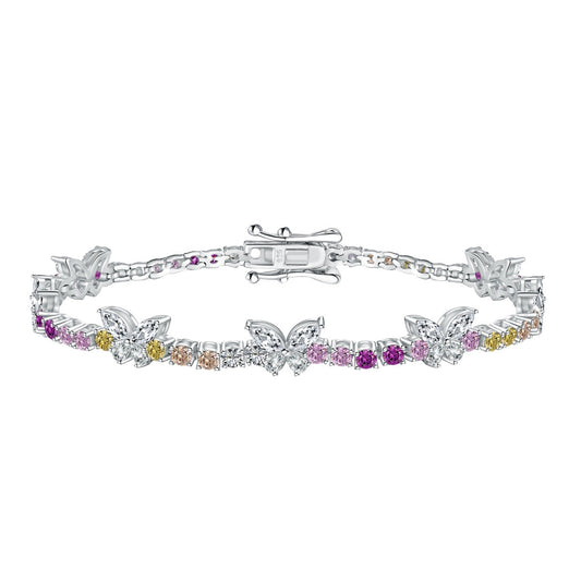 [⭐Corinne Jewelry]Ornate Colorful Butterfly Shape Round Cut Daily Bracelet