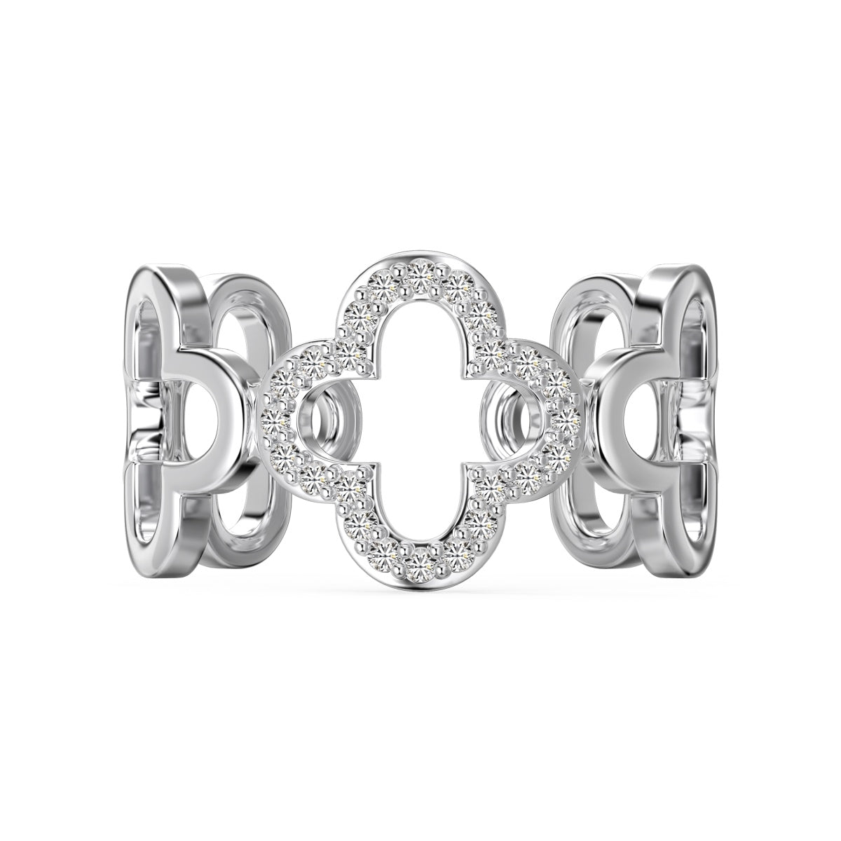 [⭐Corinne Jewelry]Hollow Design Four-Leaf Clover Flower Shape Ring