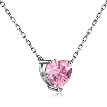 [⭐Corinne Jewelry]Heart Shape Main Stone Pendant Collarbone Necklace