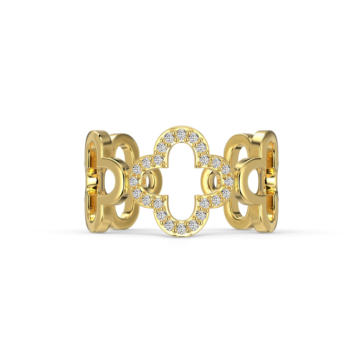 [⭐Corinne Jewelry]Hollow Design Four-Leaf Clover Flower Shape Ring