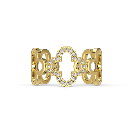 [⭐Corinne Jewelry]Hollow Design Four-Leaf Clover Flower Shape Ring