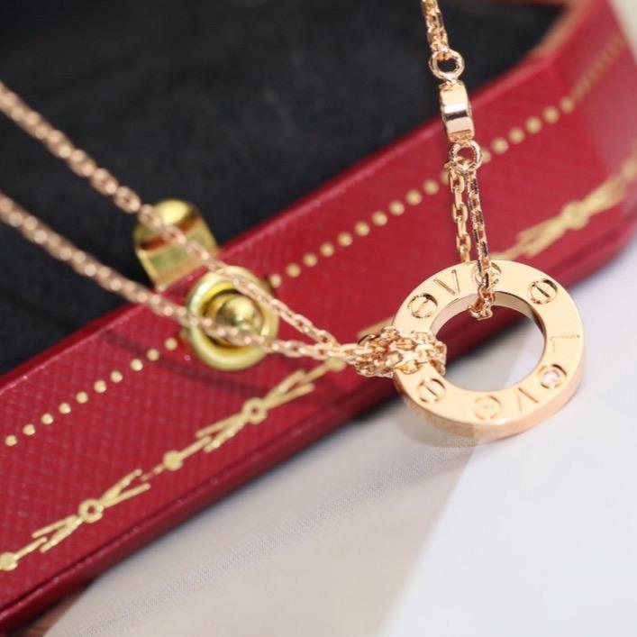 [⭐Corinne]LOVE NECKLACE ADJUSTABLE ROSE GOLD 2 DIAMOND