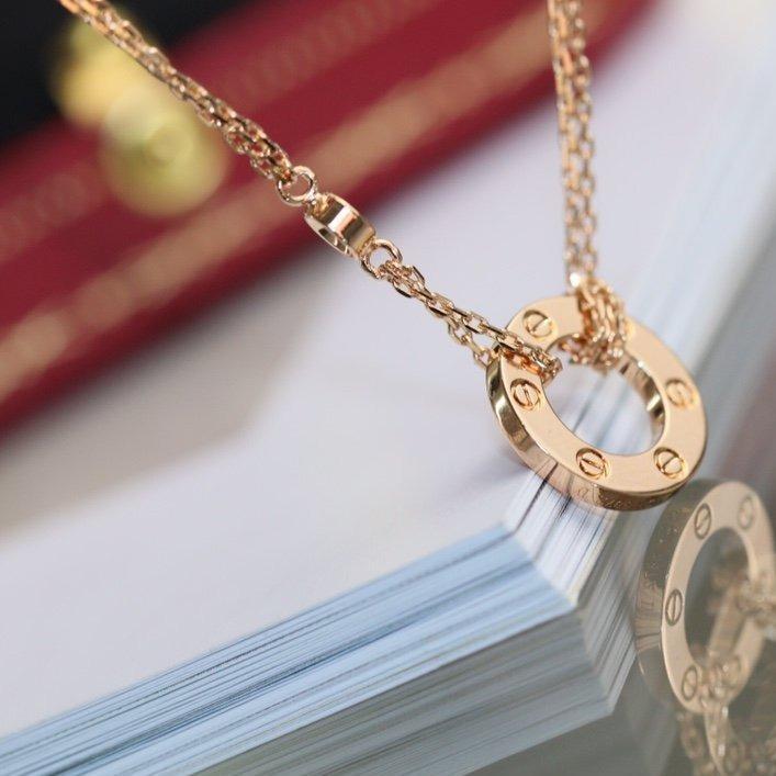 [⭐Corinne]LOVE NECKLACE ADJUSTABLE ROSE GOLD 2 DIAMOND