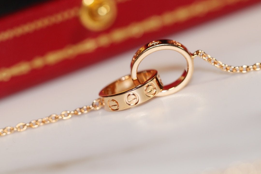 [⭐Corinne]LOVE NECKLACE PINK GOLD AND SILVER