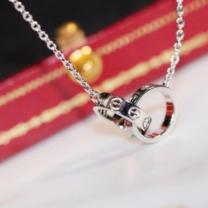 [⭐Corinne]LOVE NECKLACE PINK GOLD AND SILVER