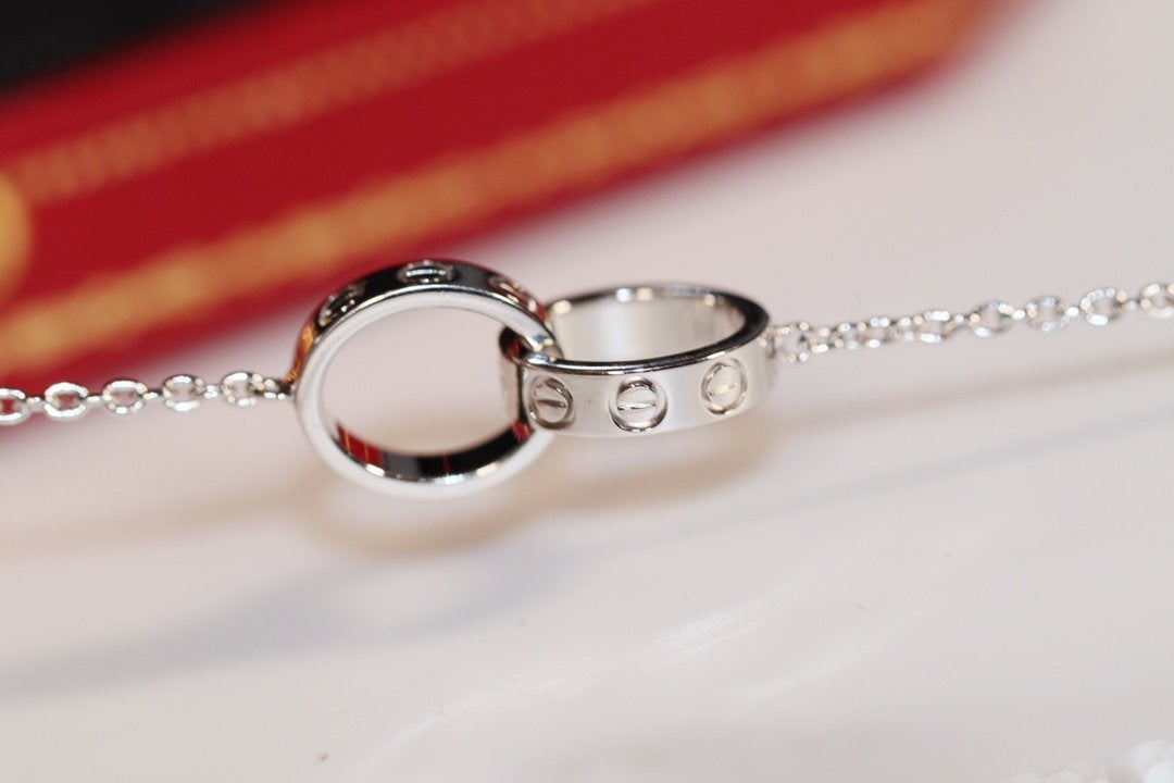 [⭐Corinne]LOVE NECKLACE PINK GOLD AND SILVER