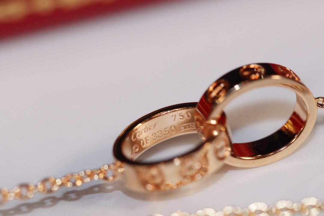 [⭐Corinne]LOVE NECKLACE PINK GOLD AND SILVER
