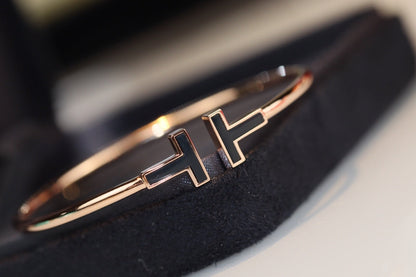[Corinne]T BRACELET 1.8MM ONYX PINK GOLD
