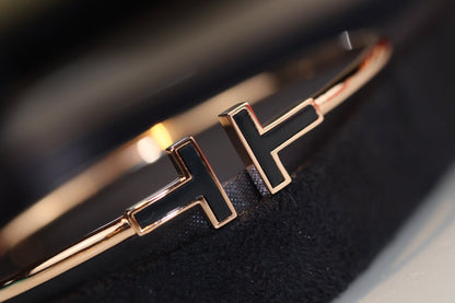 [Corinne]T BRACELET 1.8MM ONYX PINK GOLD