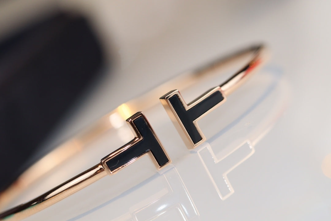 [Corinne]T BRACELET 1.8MM ONYX PINK GOLD